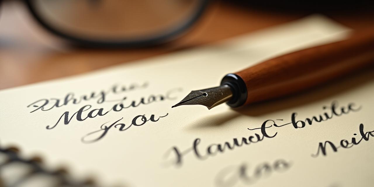 Artisan calligraphy pen resting on premium stationery